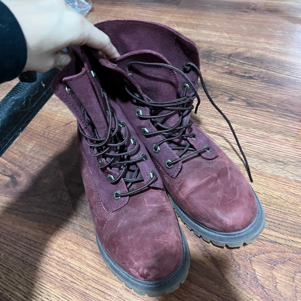 Timberland, Janyne maroon suede fold over